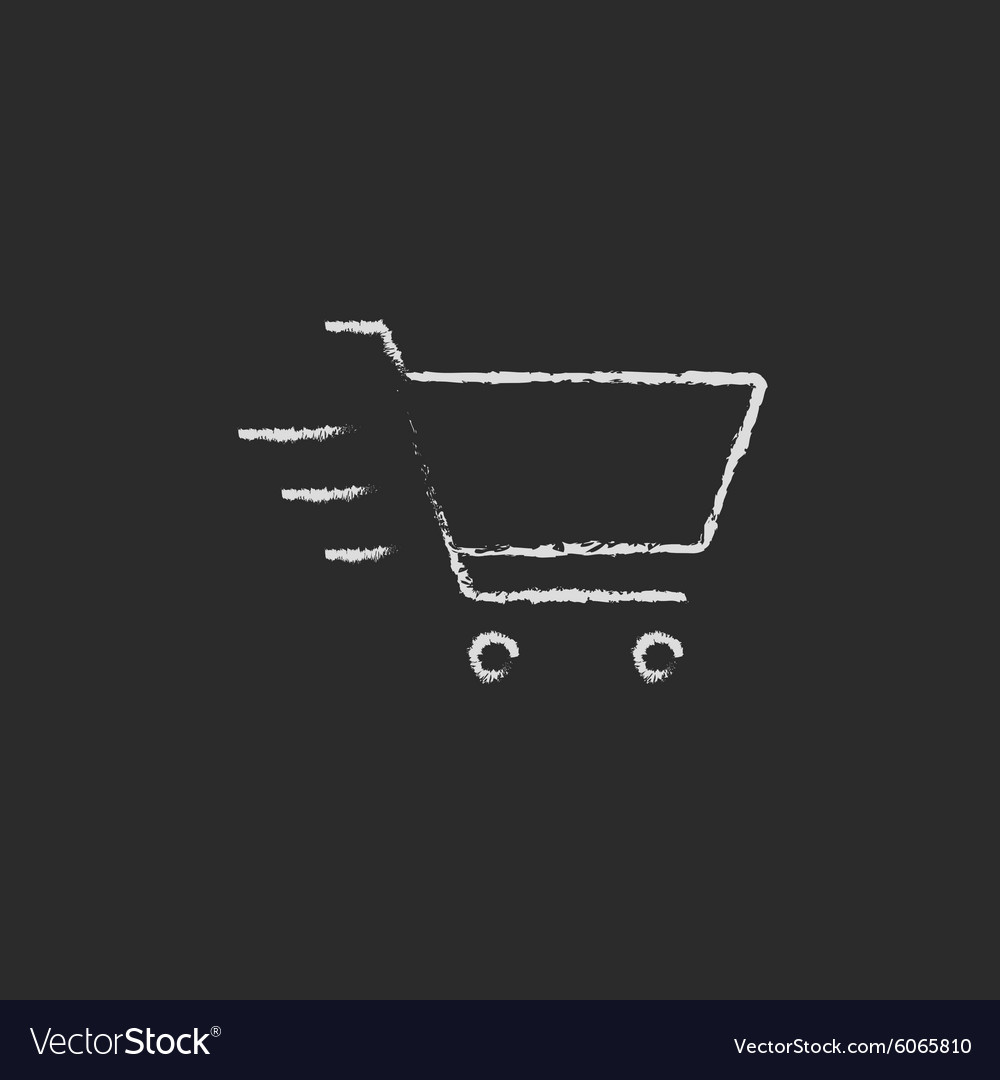 Shopping cart icon drawn in chalk