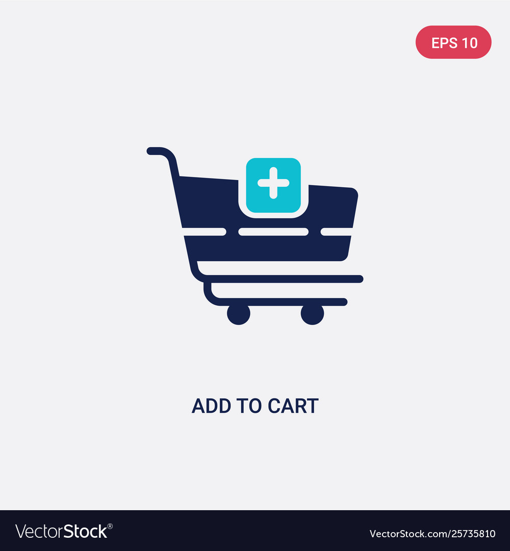 Two color add to cart icon from commerce concept