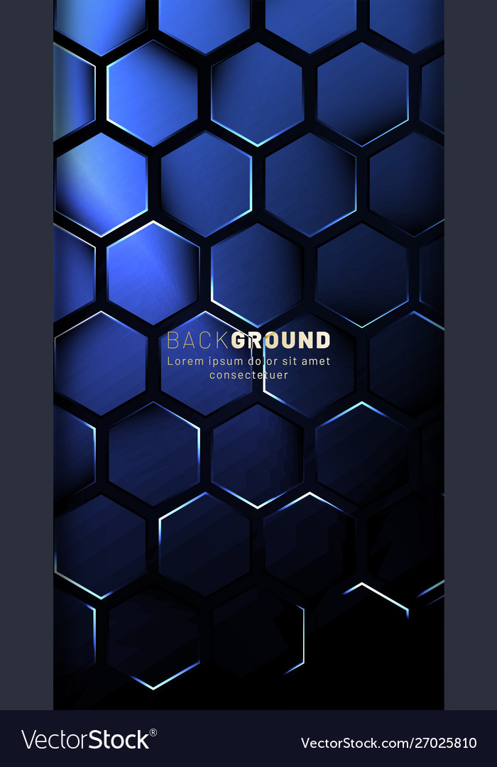 Vertical hexagon background gradient color light vector image Vertical hexagon background gradient color light