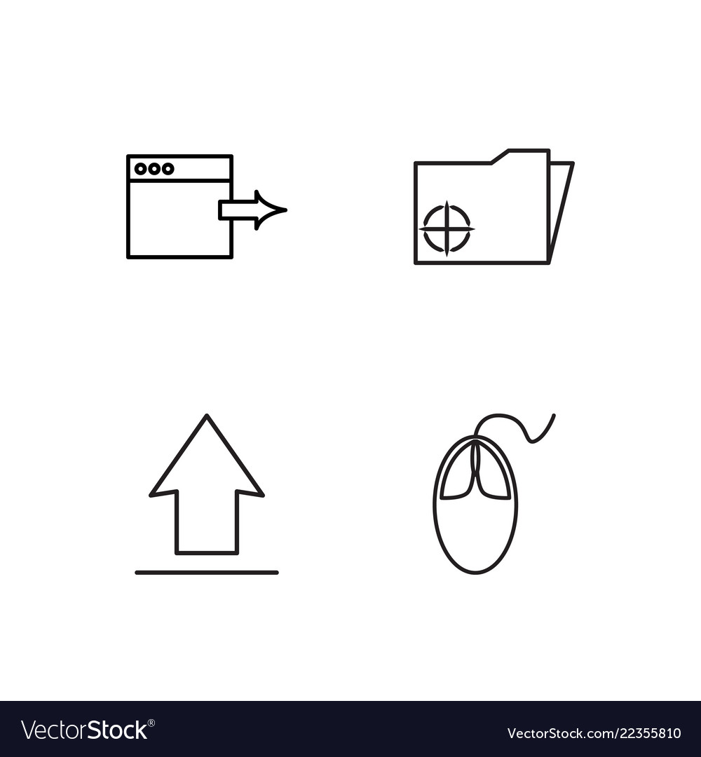 Web simple outlined icons set vector image Web simple outlined icons set