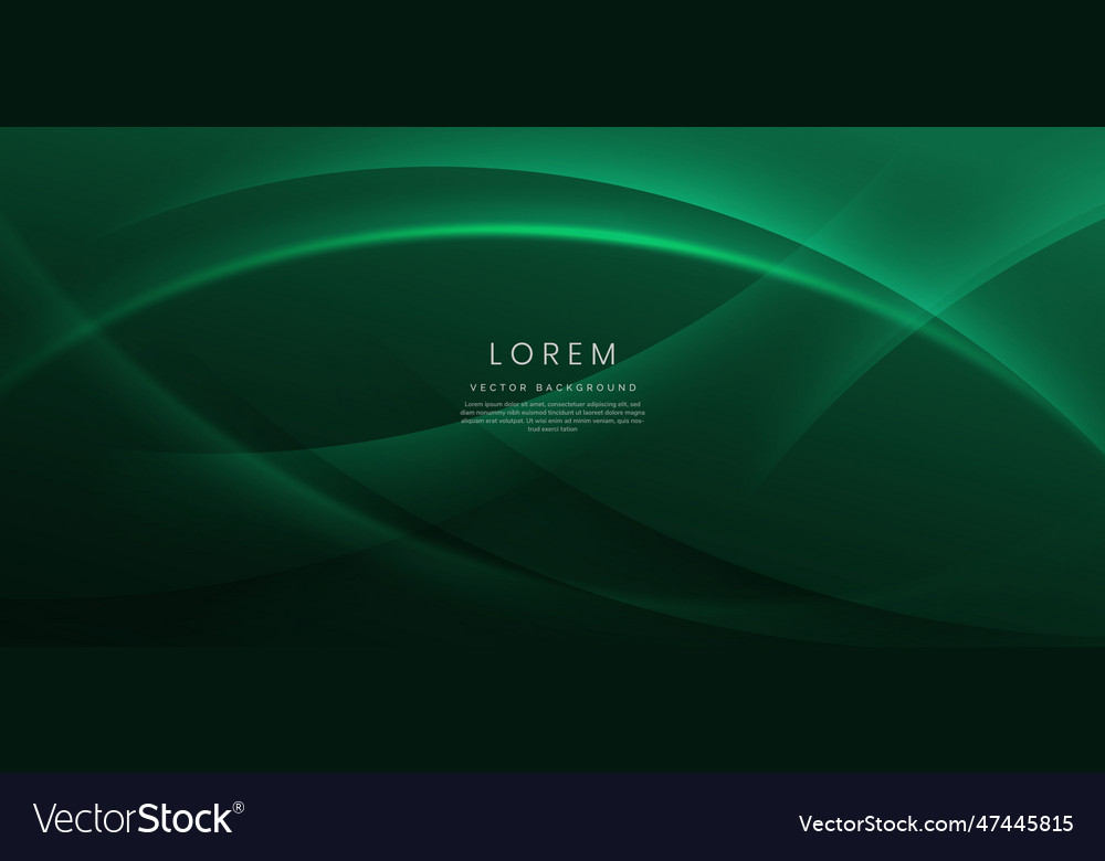 Abstract curved green shape on background vector image Abstract curved green shape on background