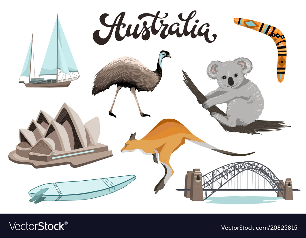 australia-symbols-royalty-free-vector-image-vectorstock