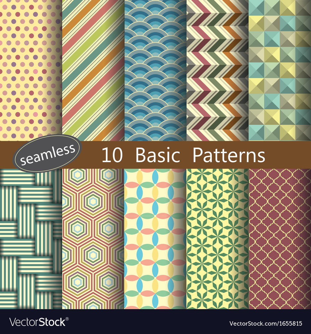 Basic pattern unit collection 1 Royalty Free Vector Image