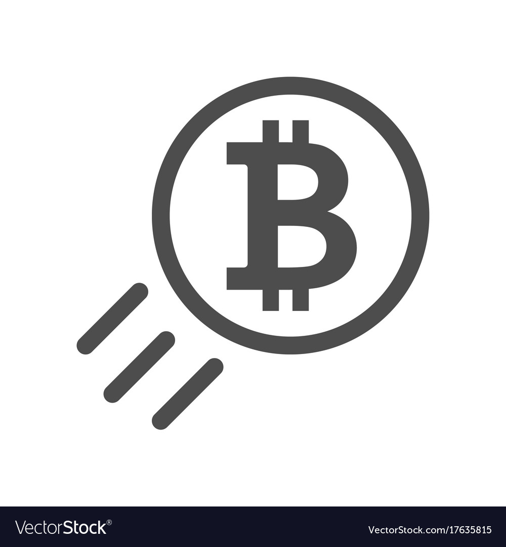 Bitcoin sign icon - price go up and raising