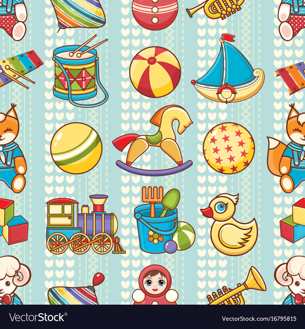 Child toy seamless pattern design element