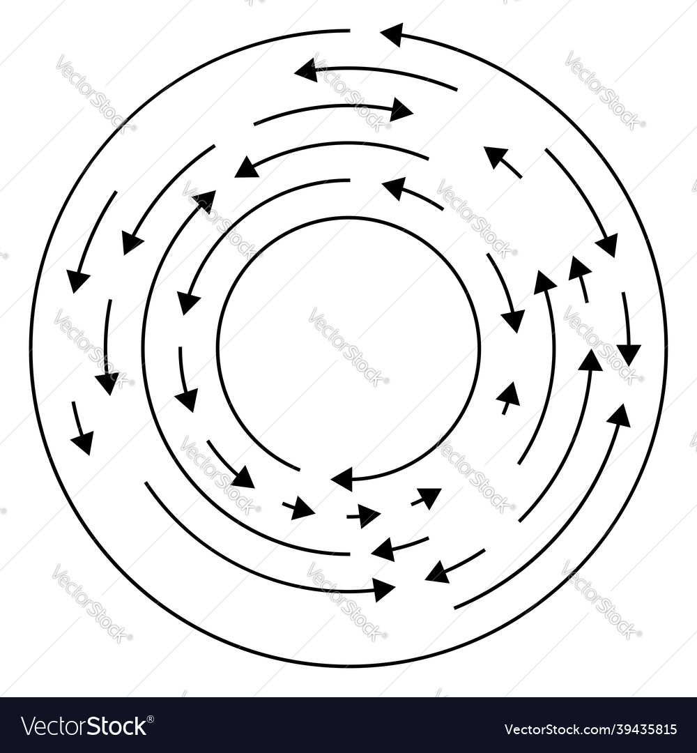 Circular circle arrows in reverse opposite vector image Circular circle arrows in reverse opposite