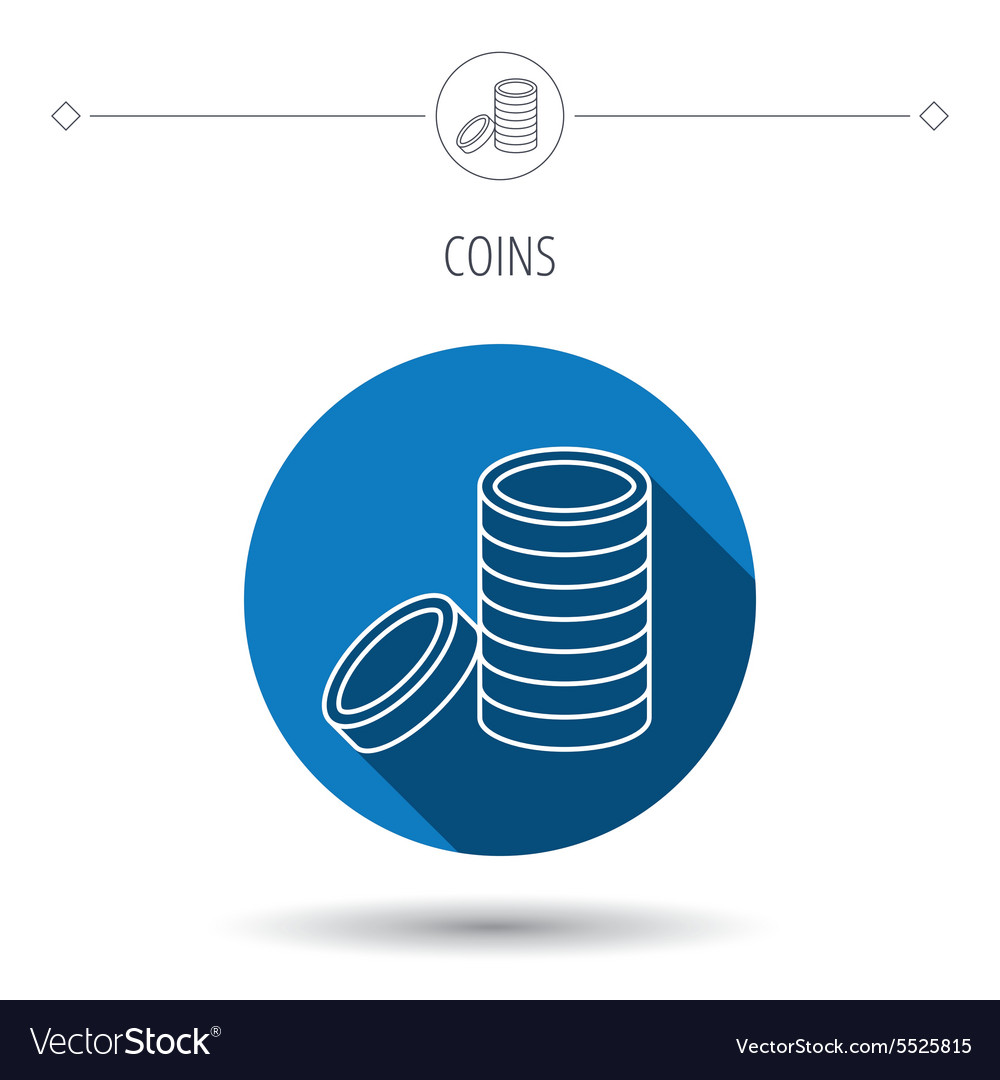 Coins icon cash money sign Royalty Free Vector Image