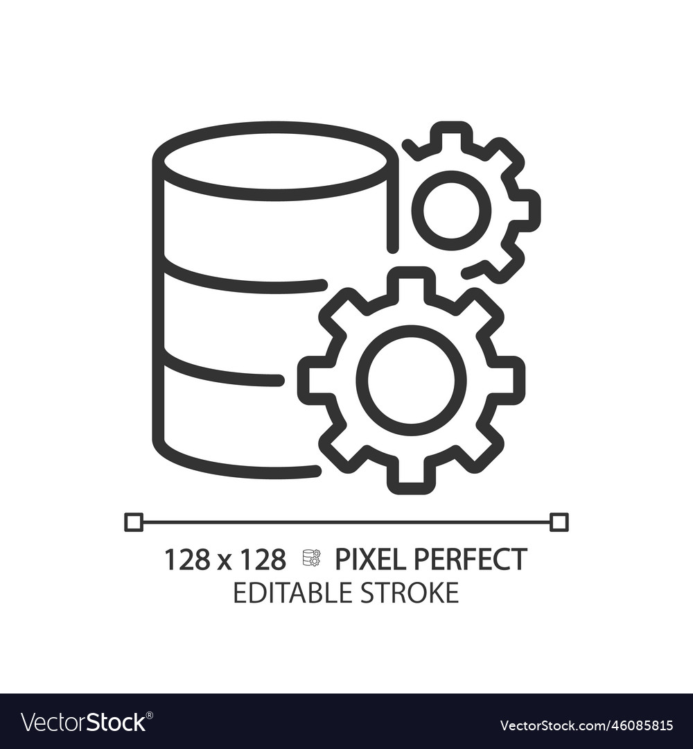 Data settings pixel perfect linear icon