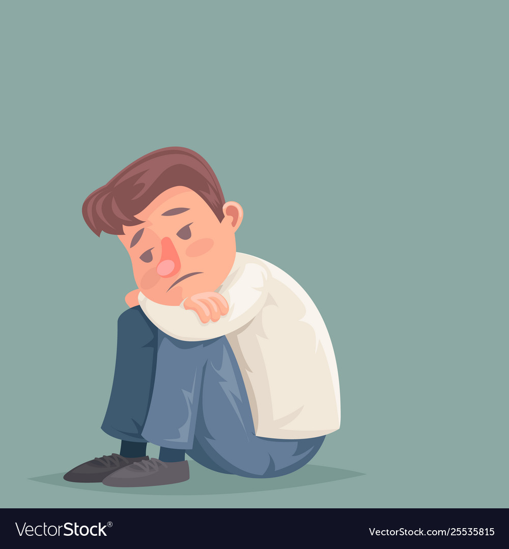 Depressed Businessman Suffer Emotion Depression Vector Image