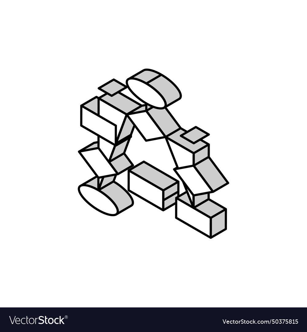 Flow chart isometric icon Royalty Free Vector Image