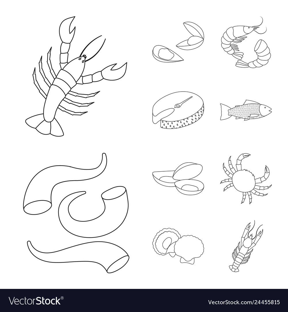 Food and sea logo set Royalty Free Vector Image