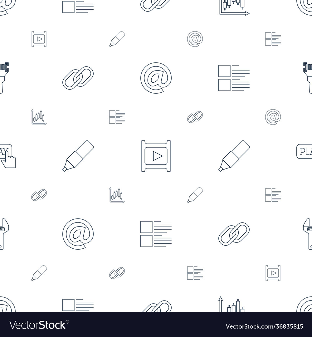 Interface icons pattern seamless white background
