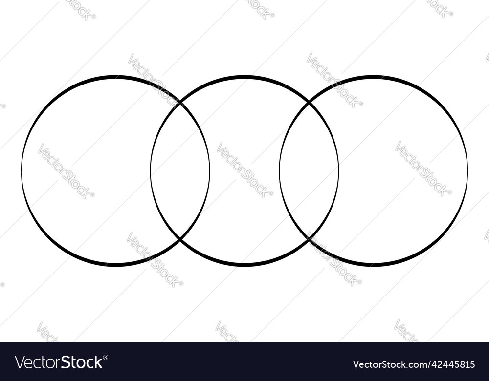 Intersecting overlapping circles rings element vector image Intersecting overlapping circles rings element