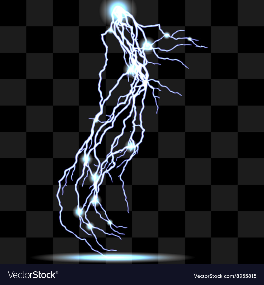 Isolated realistic lightnings with transparency