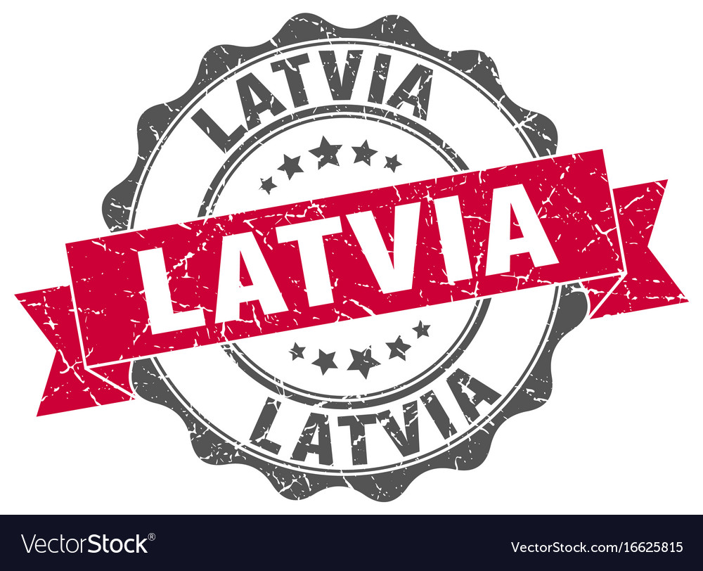 Latvia round ribbon seal Royalty Free Vector Image