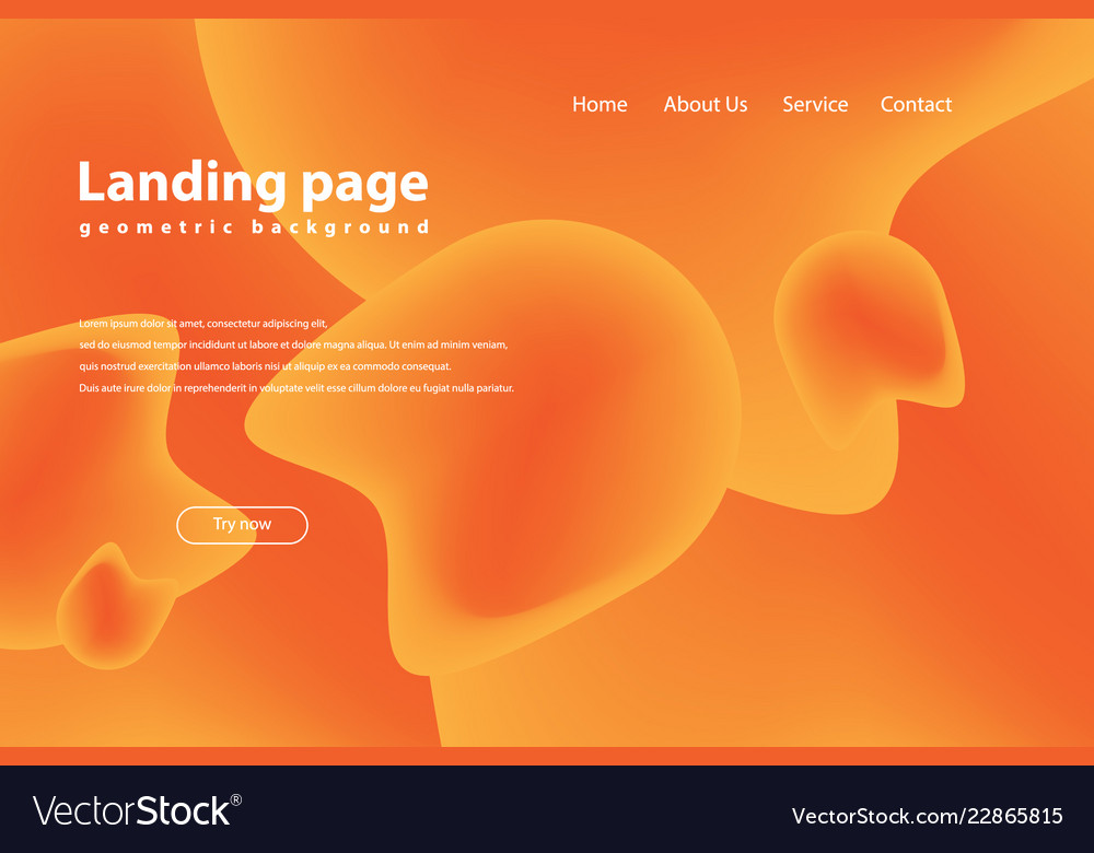 Modern landing page and background