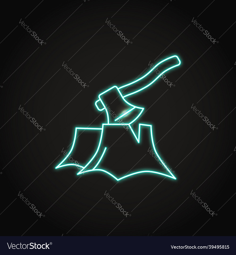 Neon logging icon in thin line style