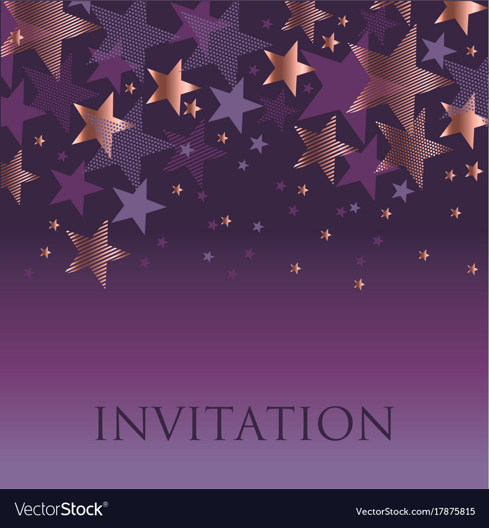 New year gold and violet star background Vector Image