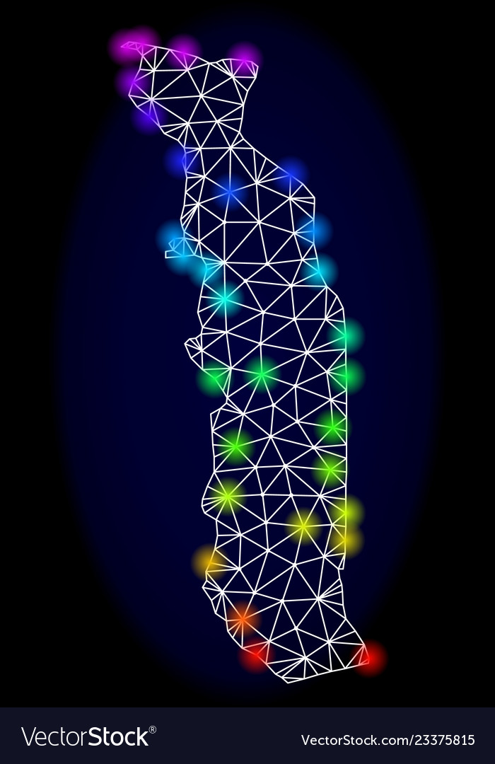 Polygonal wire frame mesh map of togo with bright