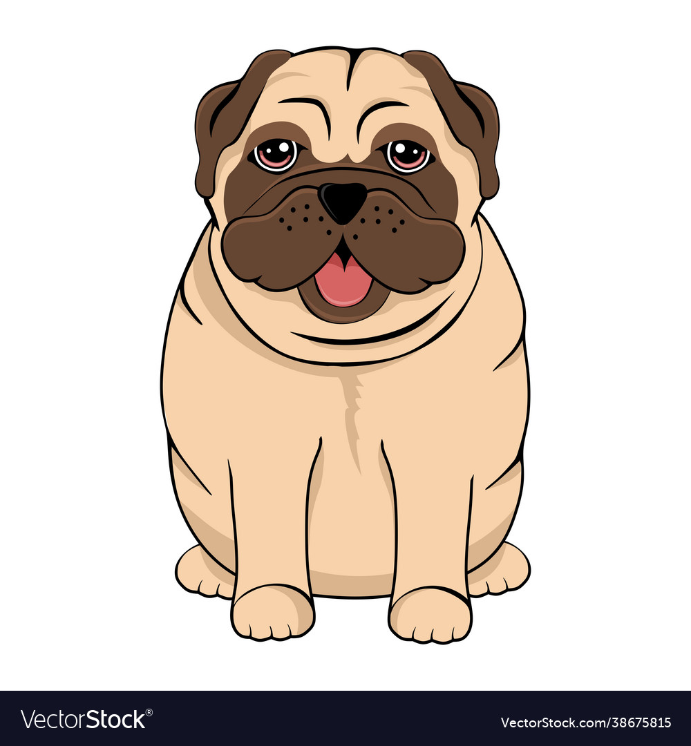 Pug niedlich Hund lustig Cartoon