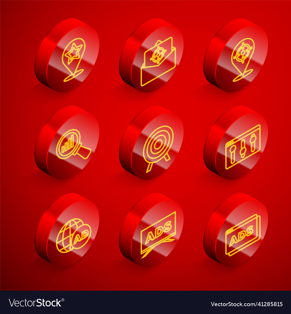 Linienkartenzeiger mit Sternpost und E-Mail einstellen vector image Linienkartenzeiger mit Sternpost und E-Mail einstellen