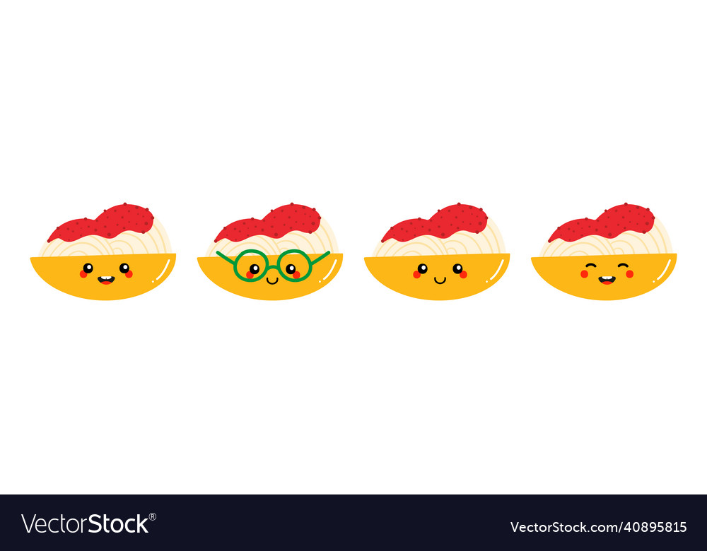 Smiling Spaghetti Characters