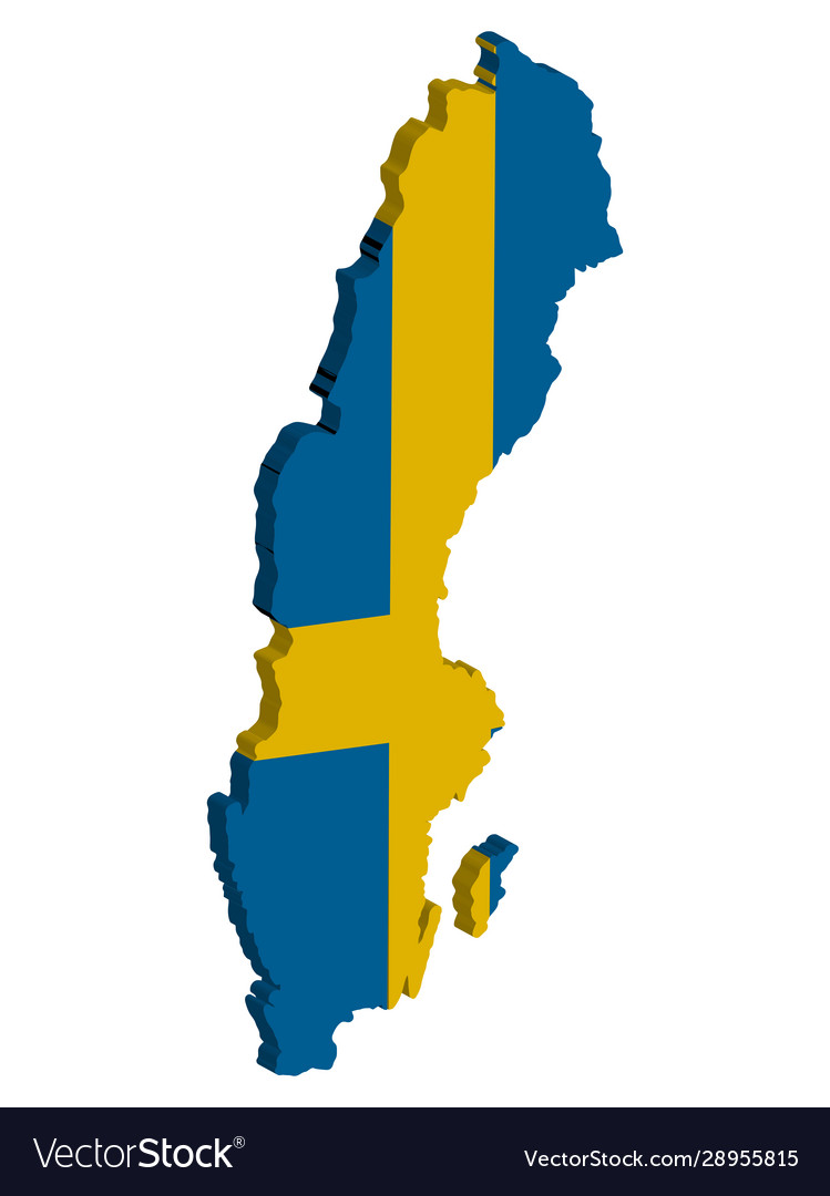 Sweden map flag 3d eps 10