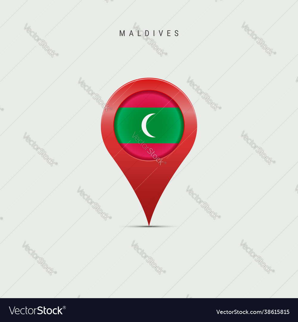 Teardrop map marker with flag maldives Vector Image Teardrop map marker with flag maldives