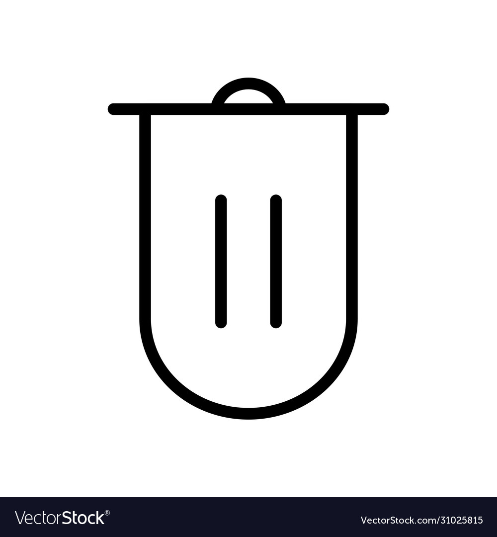User interface concept trash bucket icon line