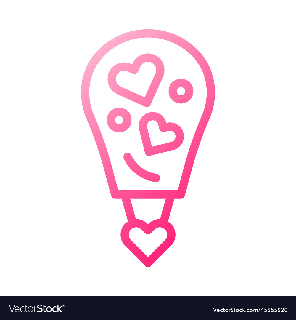 Air balloon icon gradient red style valentine vector image Air balloon icon gradient red style valentine