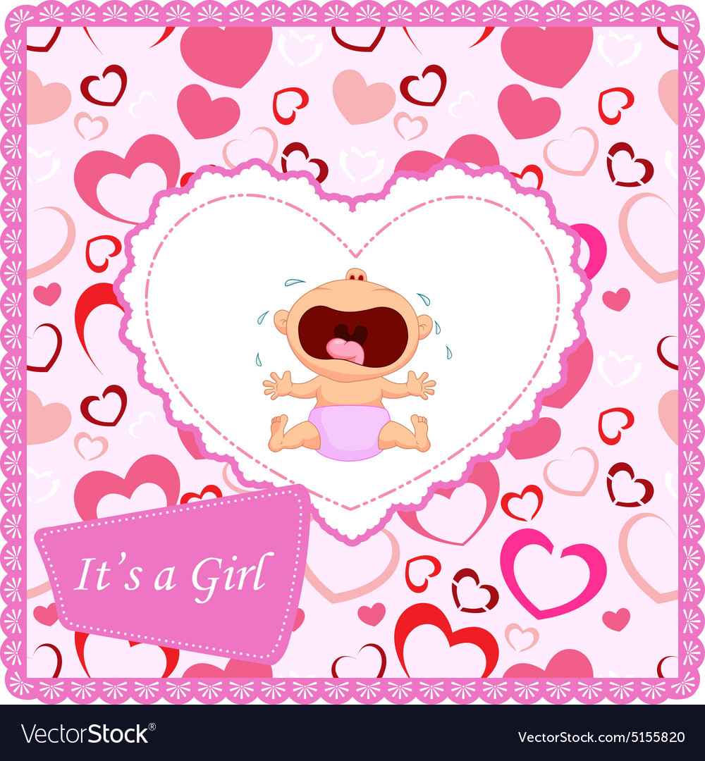 baby girl announcement card royalty free vector image announcement for baby girl