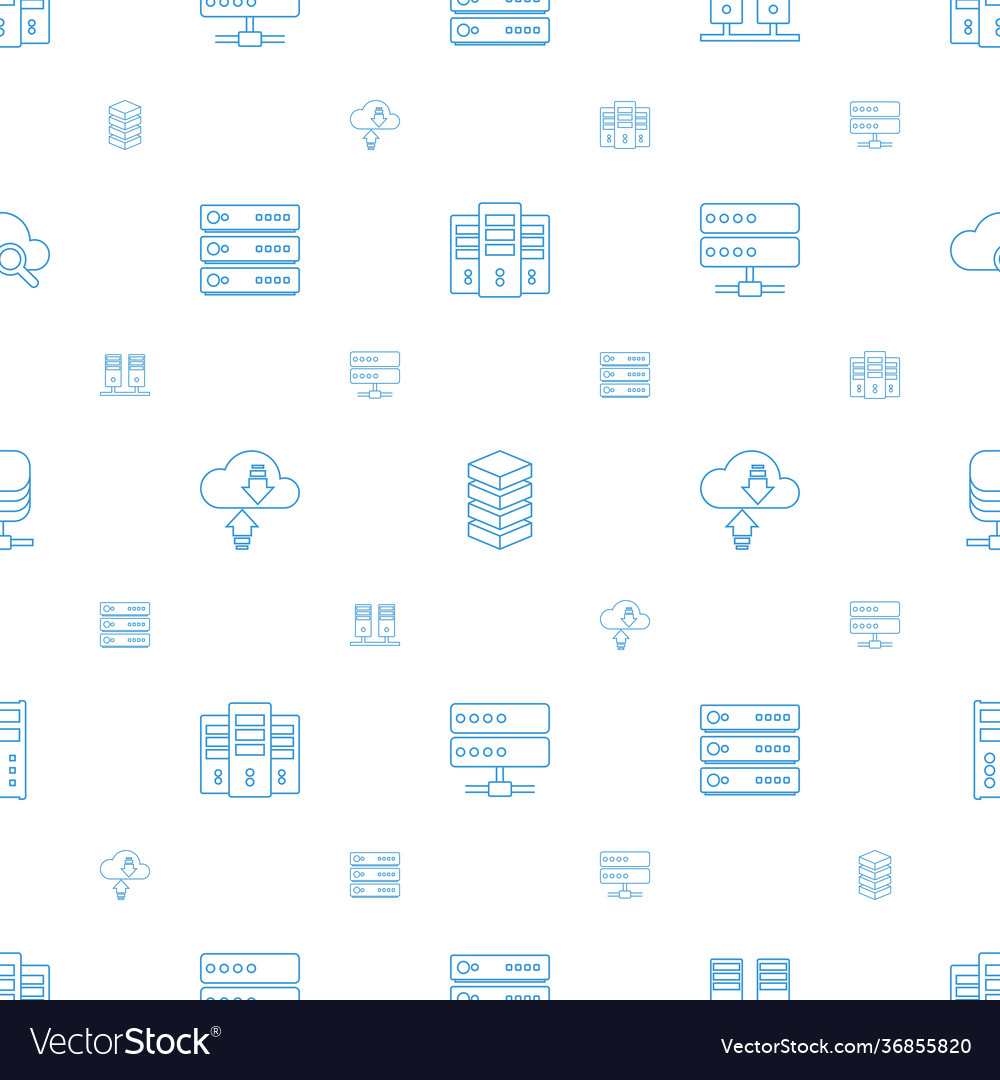 Database icons pattern seamless white background