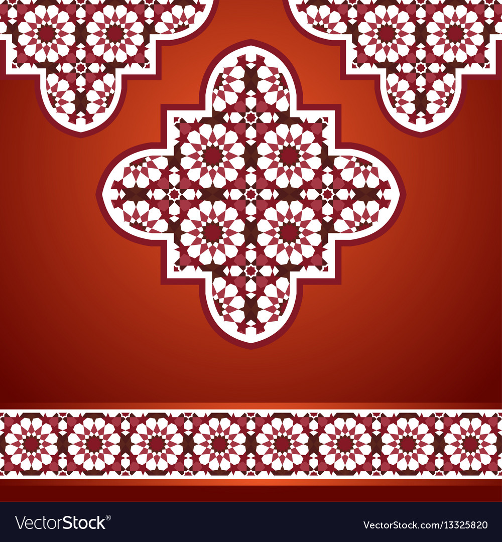 Eastern mosaic background in red