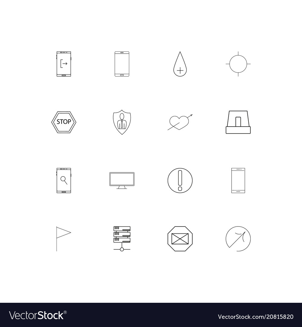 Internet technologies linear thin icons set