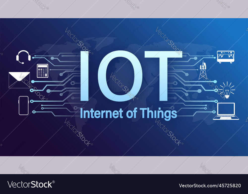Iot internet of things devices and connectivity vector image Iot internet of things devices and connectivity