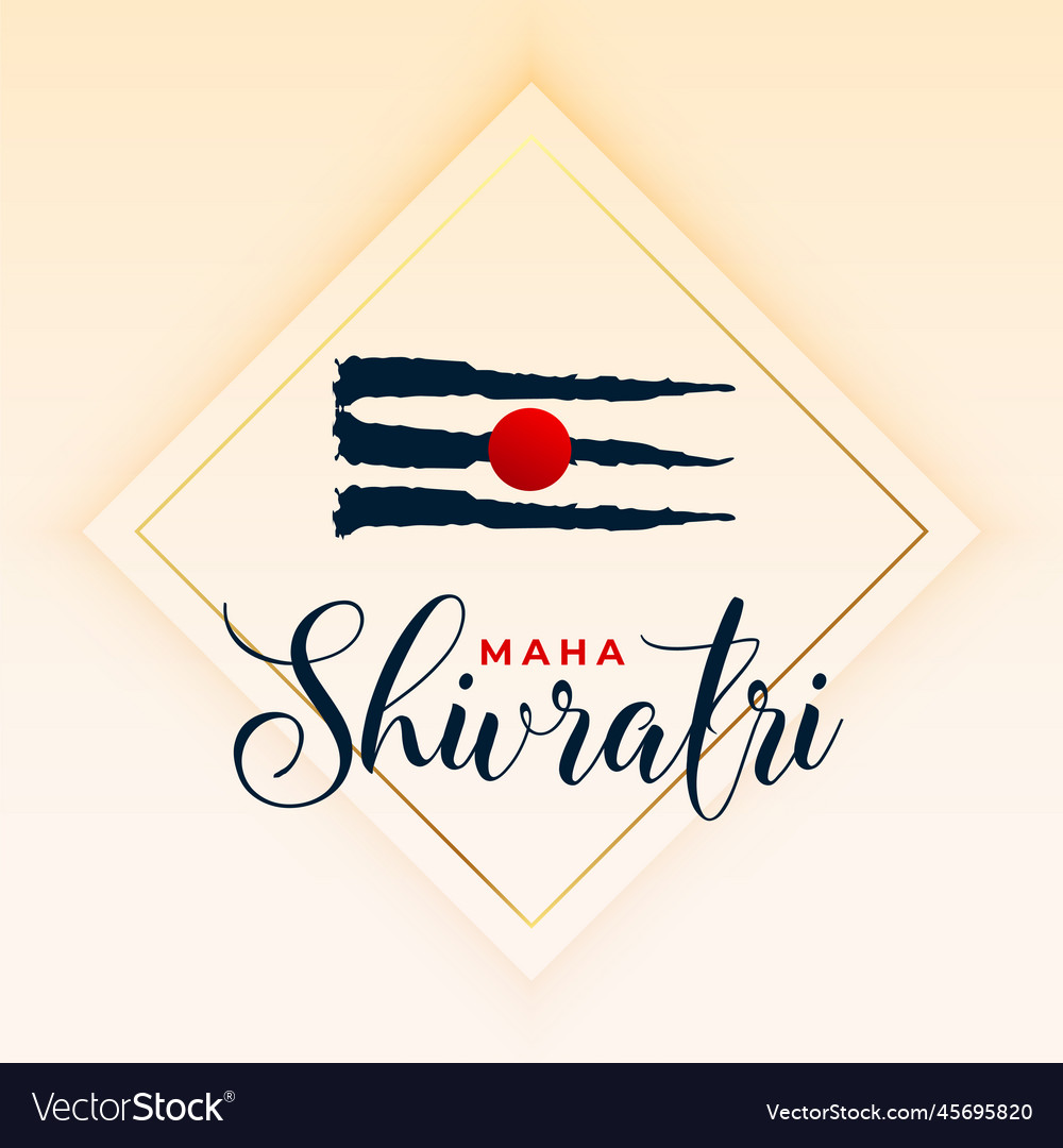 Maha shivratri greeting card with lord shiv tilak Vector Image