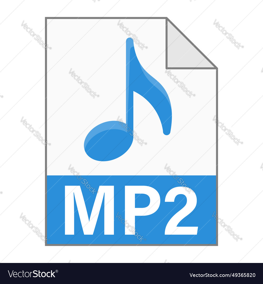 Modern flat design of mp2 file icon for web vector image Modern flat design of mp2 file icon for web