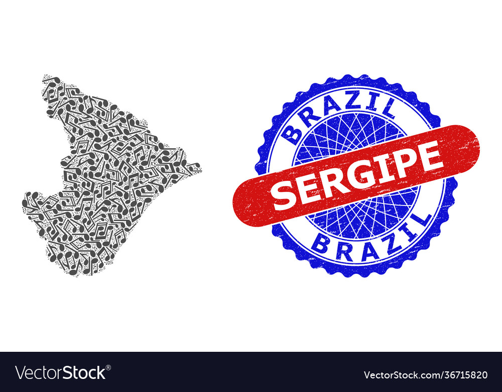 Music notation pattern for sergipe state map Vector Image Music notation pattern for sergipe state map