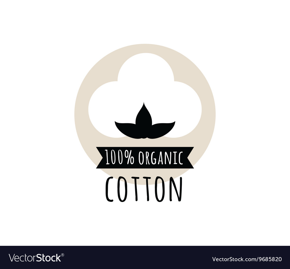 Natural organic cotton label Royalty Free Vector Image