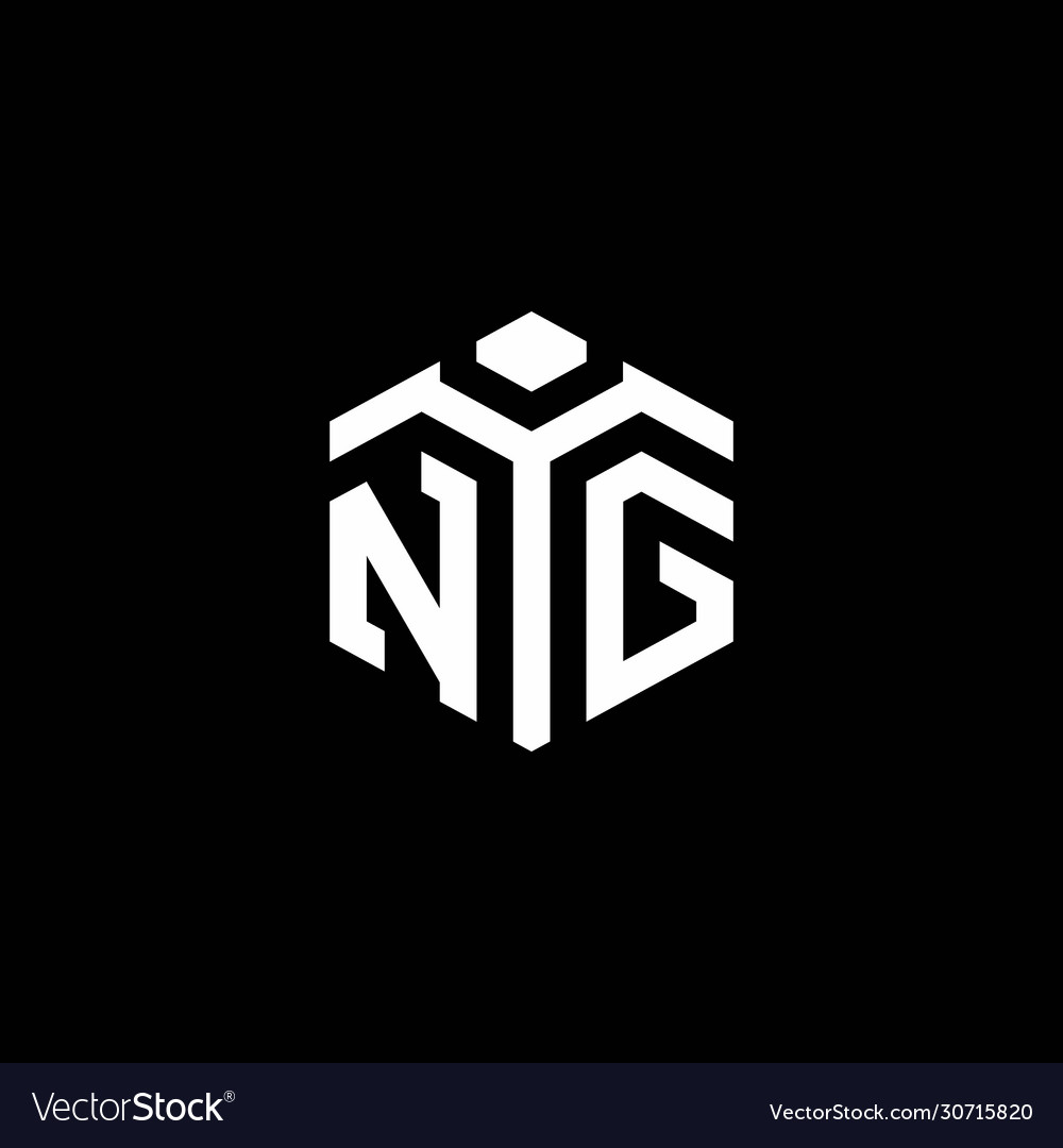Ng monogram logo with abstract hexagon style