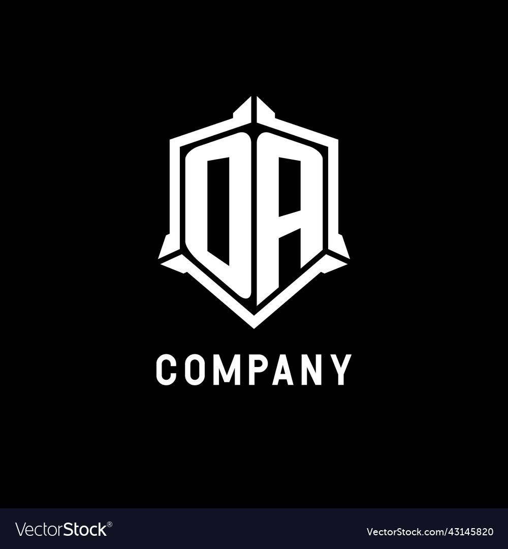 Oa logo initial with shield shape design style Vector Image Oa logo initial with shield shape design style
