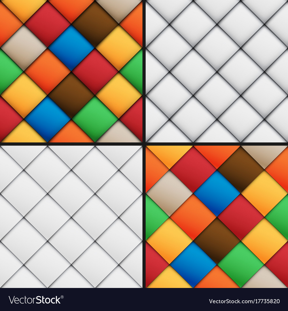 Patchwork set seamless patterns