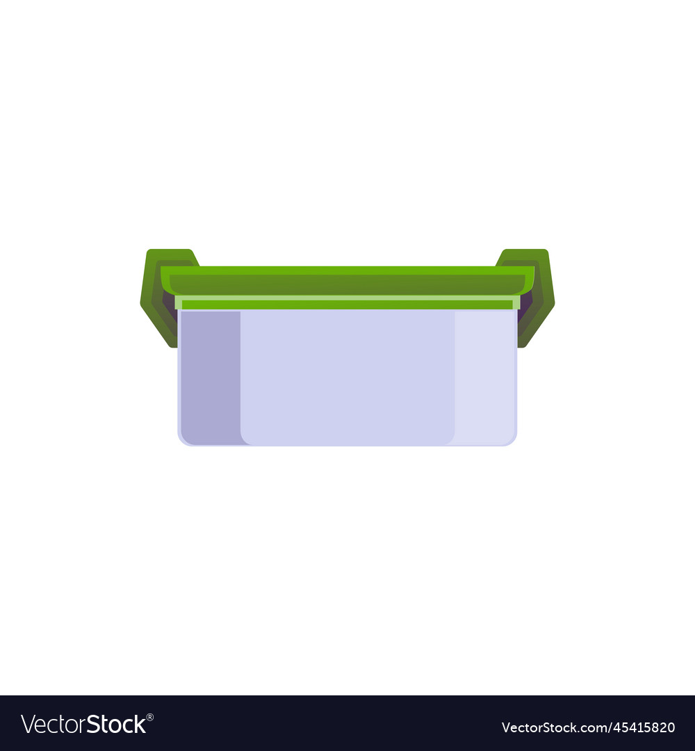 Plastic lunch box with lid flat cartoon Royalty Free Vector