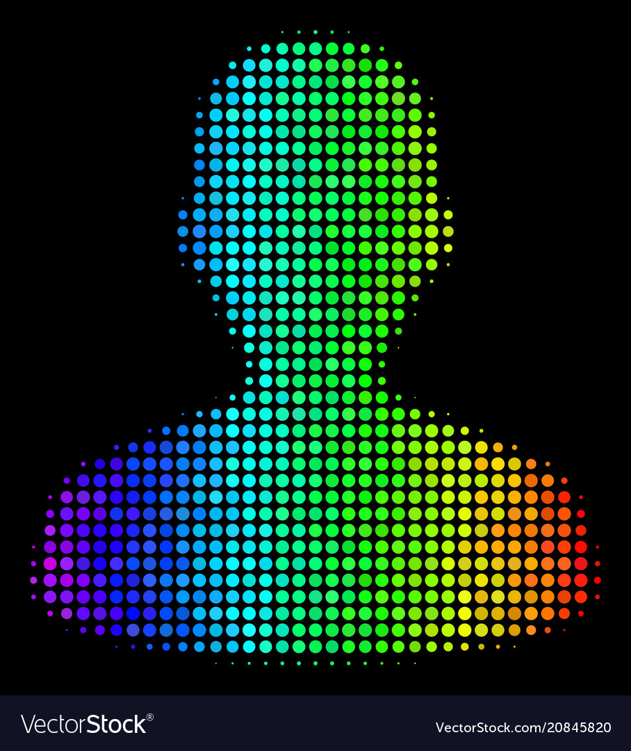 Rainbow colored dotted user icon