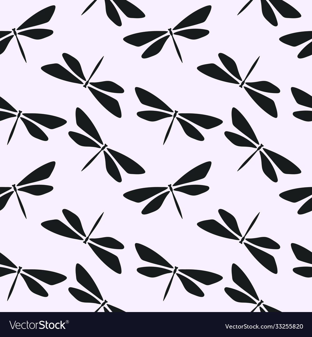 Seamless repeat pattern with dragonflies