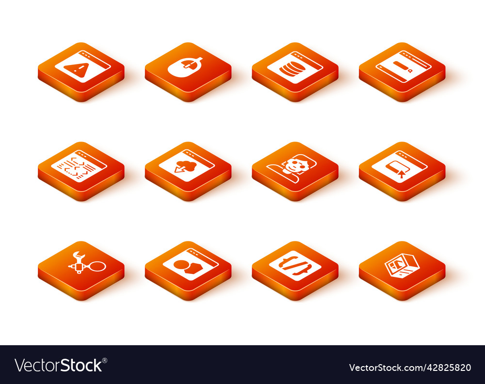 Debugging Software Cloud-Technologiedaten setzen vector image Debugging Software Cloud-Technologiedaten setzen