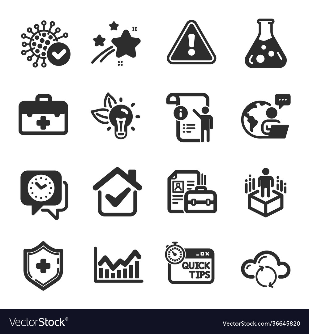Set science icons such as manual doc first