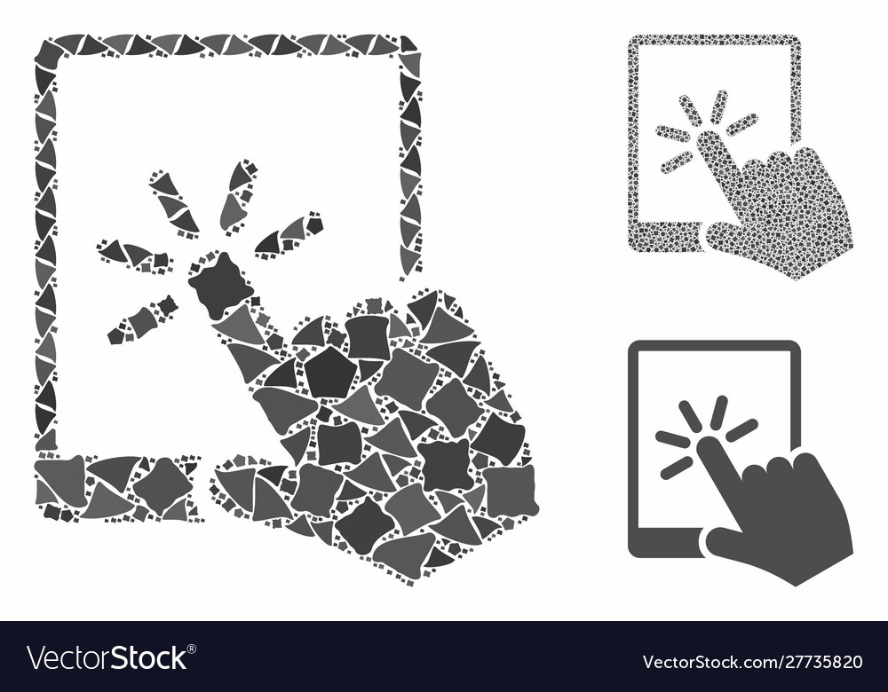 Tablet click mosaic icon irregular elements