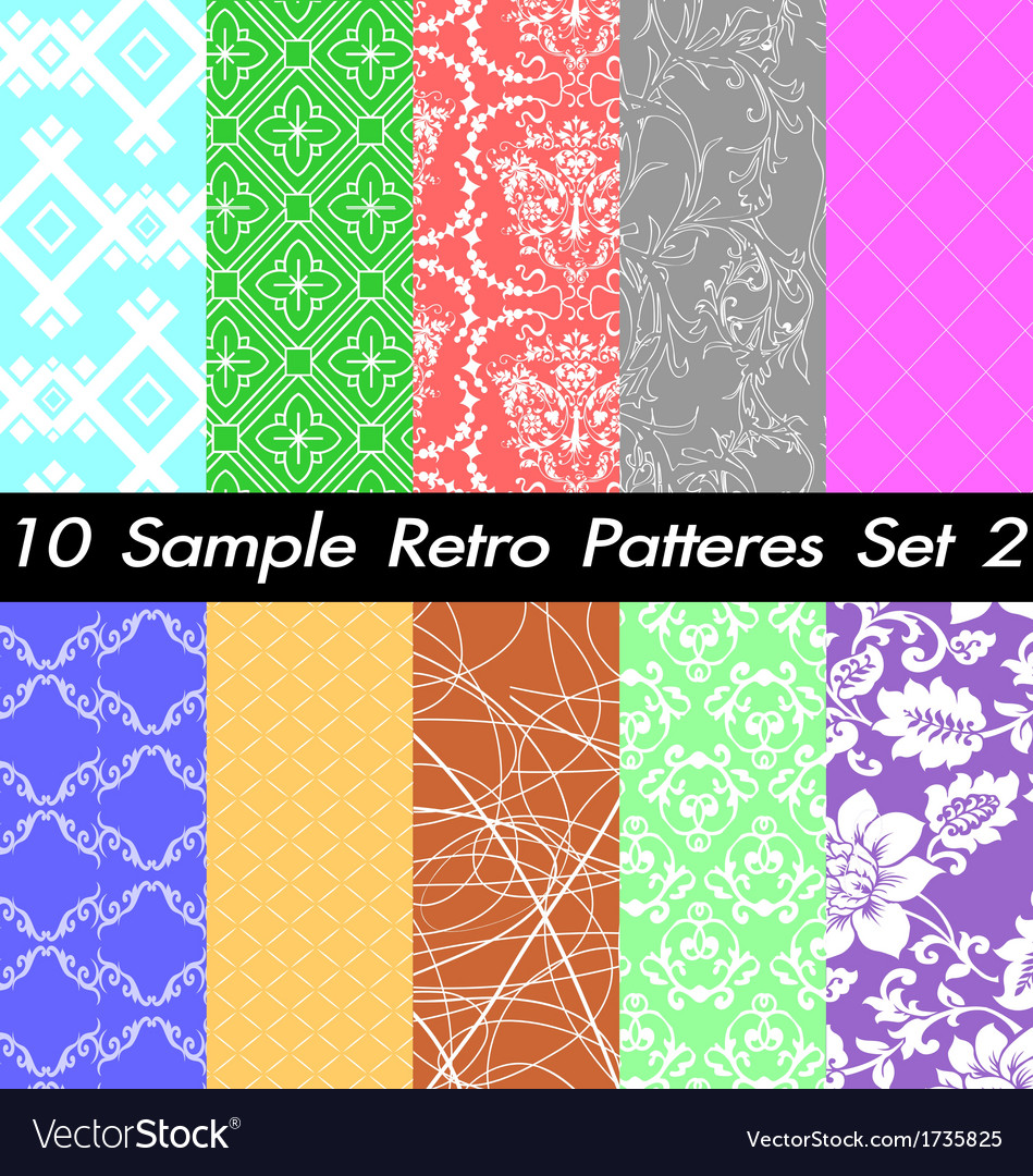 10 retro patterns textures set 2