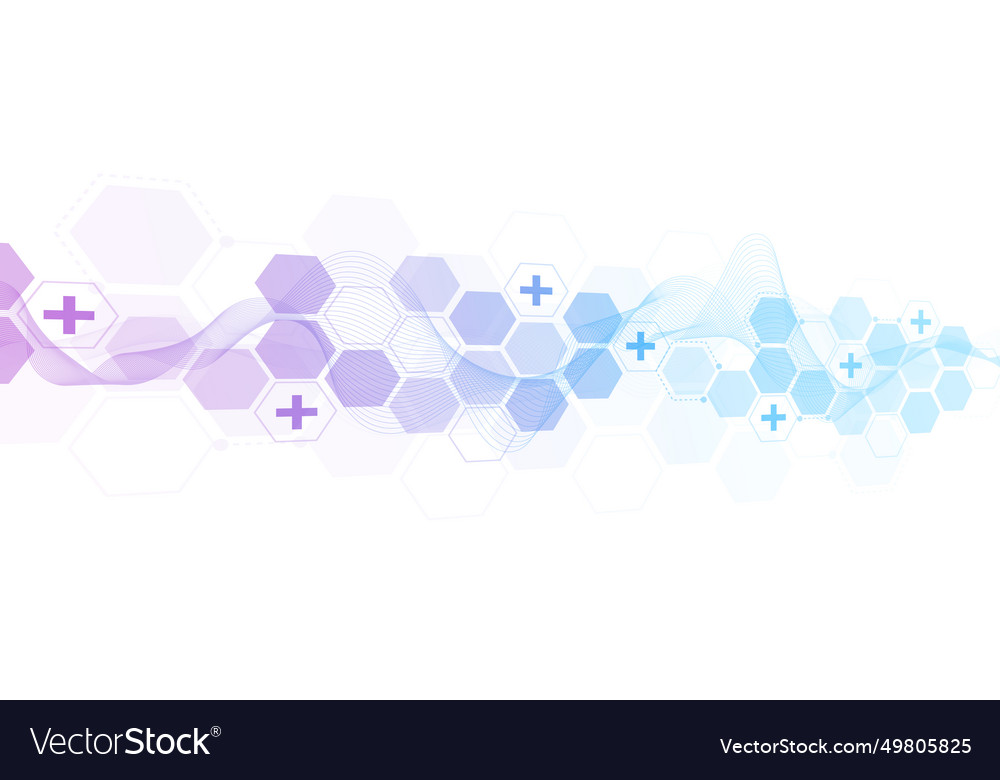 Abstract hexagonal molecular structures Royalty Free Vector